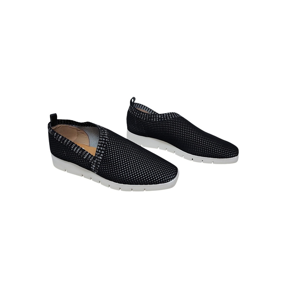 Corso Como Slip On Sneakers 10 M Women Issani Black Knit Leather Trim Comfort
